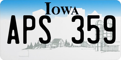 IA license plate APS359