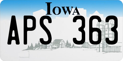 IA license plate APS363