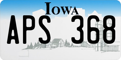 IA license plate APS368