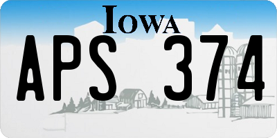 IA license plate APS374