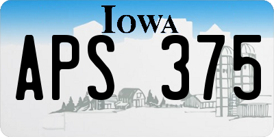 IA license plate APS375