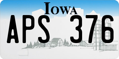 IA license plate APS376