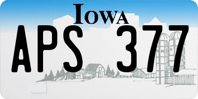 IA license plate APS377