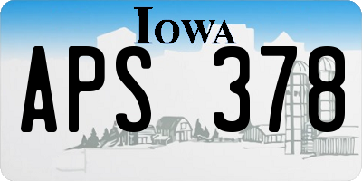 IA license plate APS378