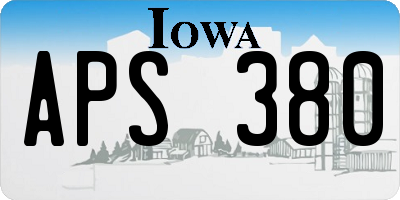 IA license plate APS380