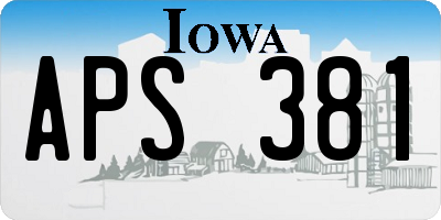 IA license plate APS381