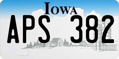 IA license plate APS382