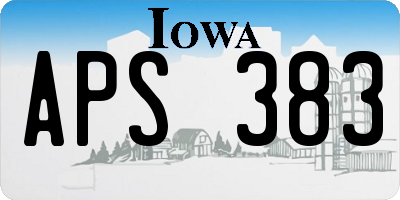 IA license plate APS383