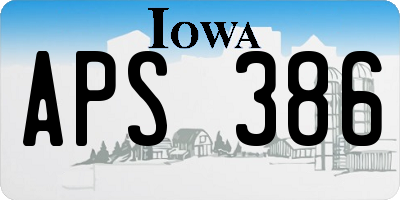 IA license plate APS386