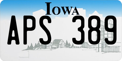 IA license plate APS389