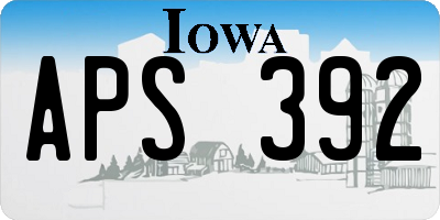 IA license plate APS392