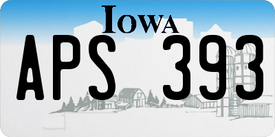 IA license plate APS393