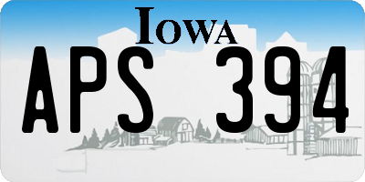 IA license plate APS394