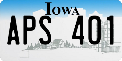 IA license plate APS401