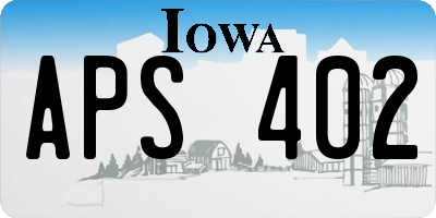 IA license plate APS402