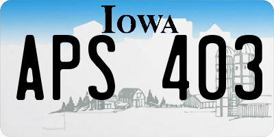 IA license plate APS403