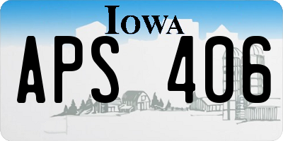 IA license plate APS406