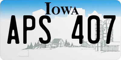 IA license plate APS407