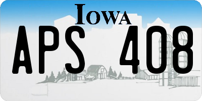 IA license plate APS408