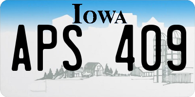 IA license plate APS409