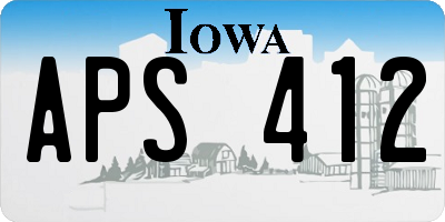 IA license plate APS412