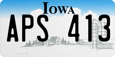 IA license plate APS413