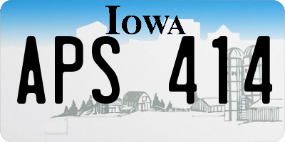 IA license plate APS414