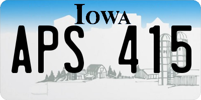 IA license plate APS415