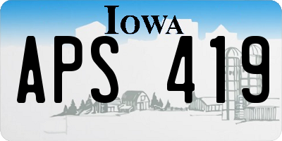IA license plate APS419
