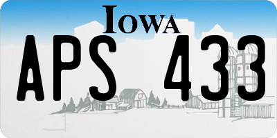 IA license plate APS433