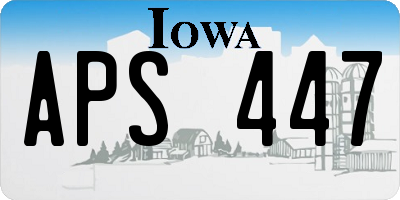 IA license plate APS447