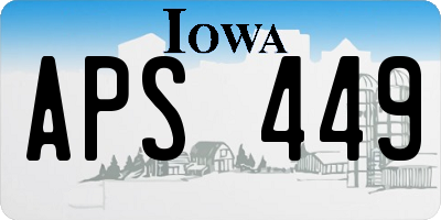 IA license plate APS449