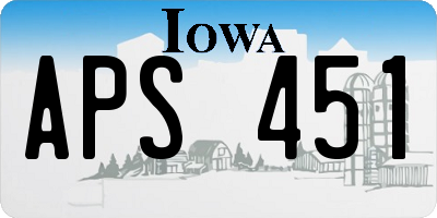 IA license plate APS451