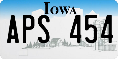 IA license plate APS454