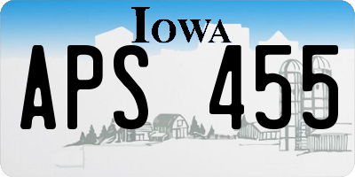 IA license plate APS455