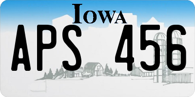 IA license plate APS456