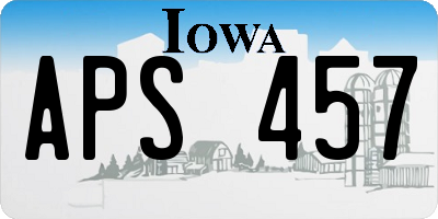 IA license plate APS457