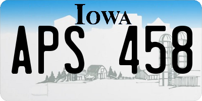 IA license plate APS458