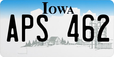 IA license plate APS462