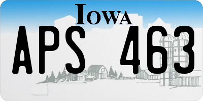 IA license plate APS463