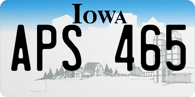 IA license plate APS465