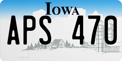 IA license plate APS470