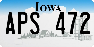 IA license plate APS472