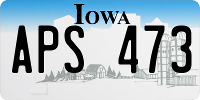 IA license plate APS473