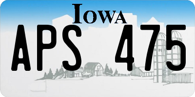 IA license plate APS475
