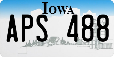 IA license plate APS488