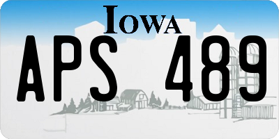 IA license plate APS489