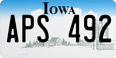 IA license plate APS492