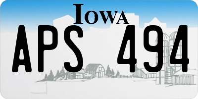 IA license plate APS494