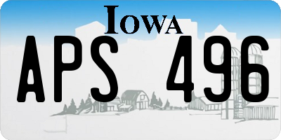 IA license plate APS496